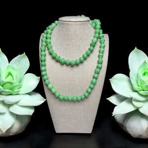 Vintage Green Paper Bead Necklace